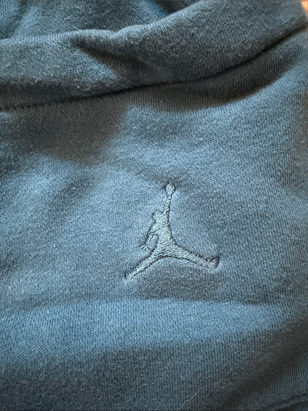 Men's Nike Jordan Flight Dark Teal Athletic Fleece Shorts with Script Detail - Picture 3 of 4